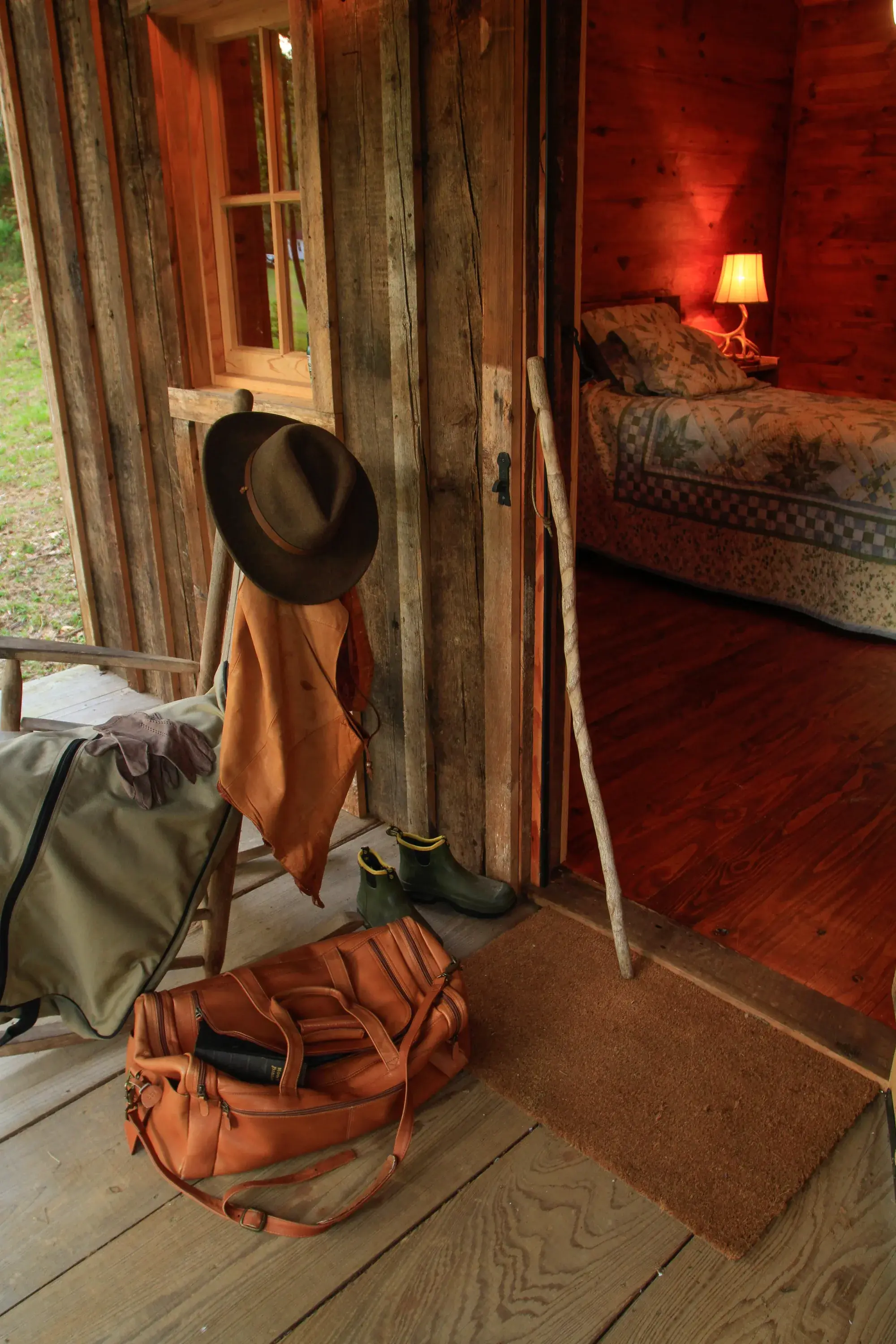 Hats hanging by the door