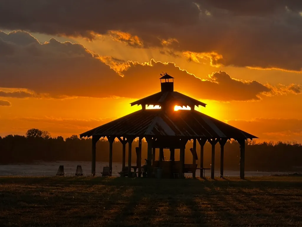 The blacksmith shop at sunset