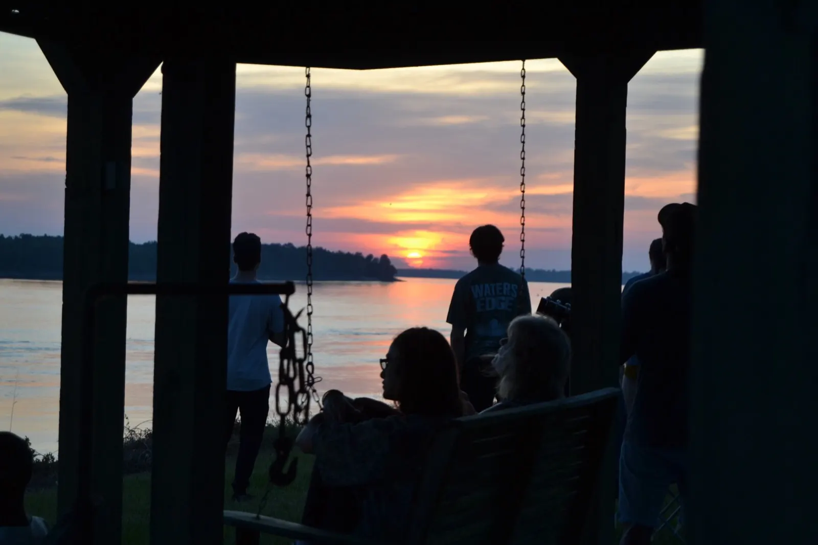 Watching the sunset from the swing